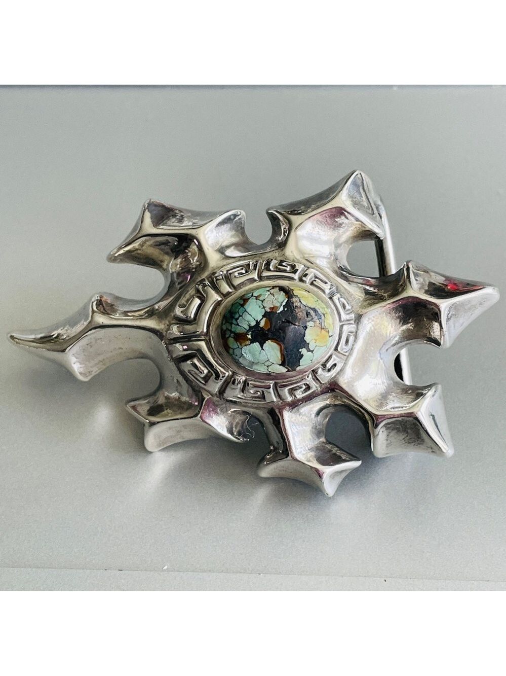 Extremely Rare Nagual Joseph Bortoli Big Sterling Turquoise Belt Buckle …